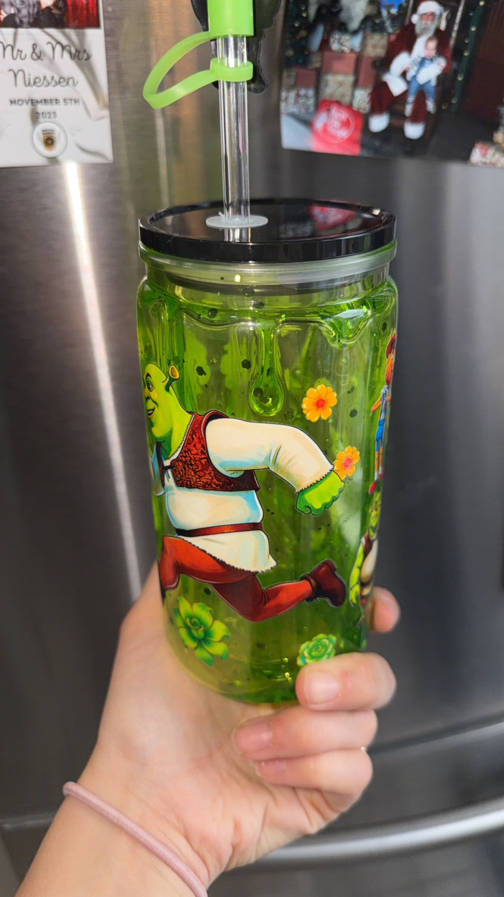 16oz Snowglobe Tumbler -Shrek