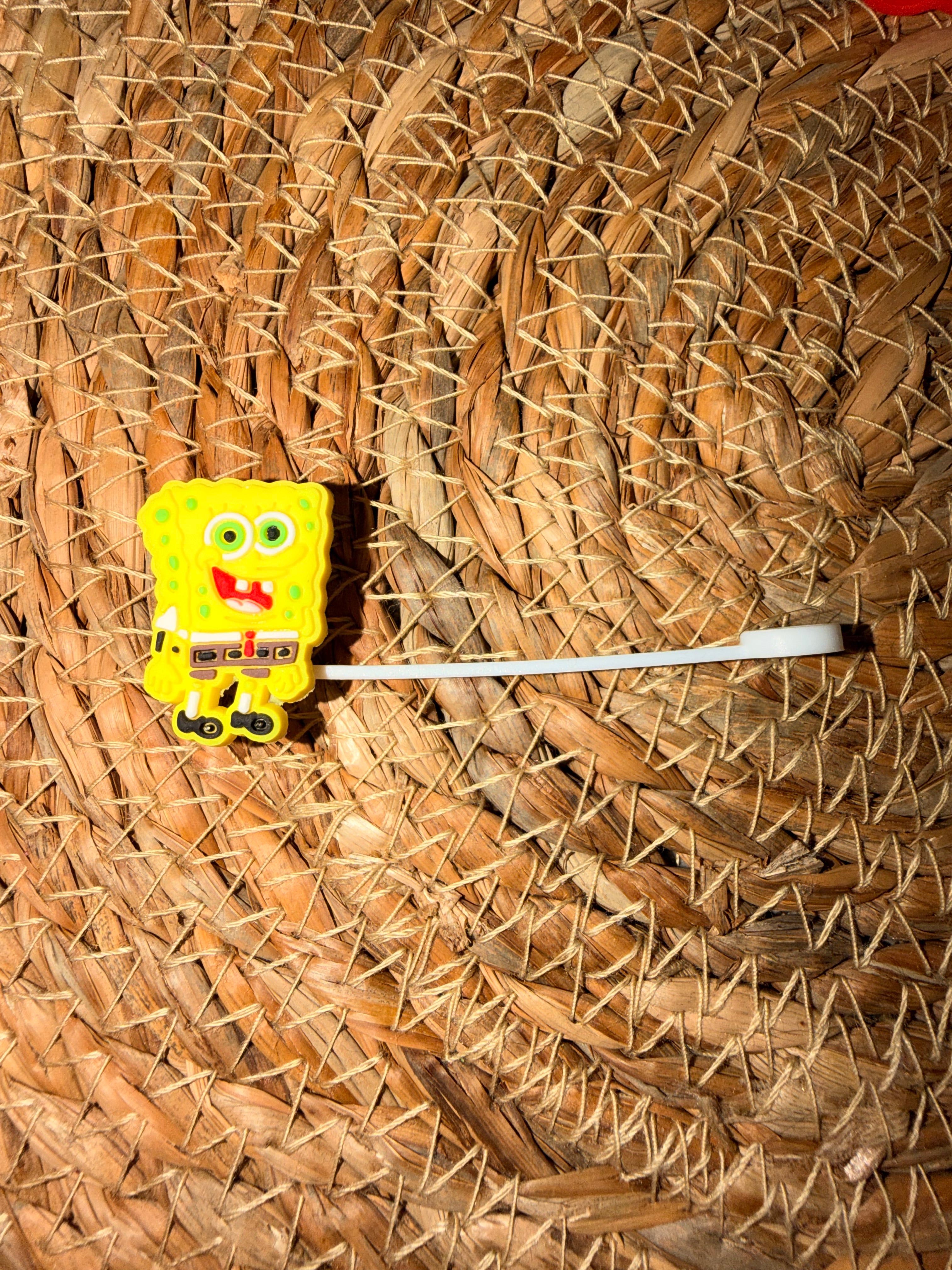 Straw Toppers - Spiderman/Spongebob