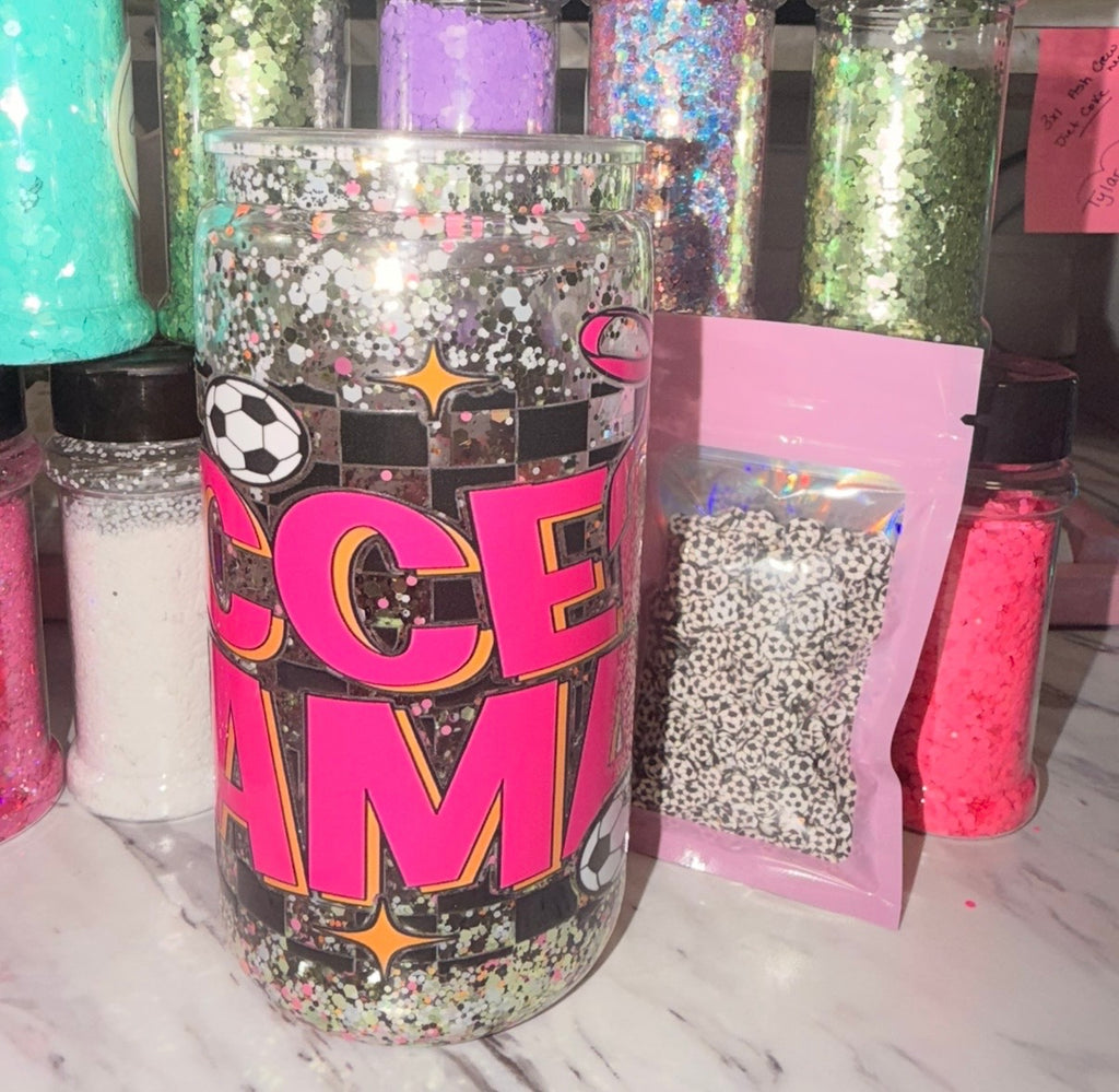 Premade 16oz Soccer Mama Snowglobe Tumbler ⚽️