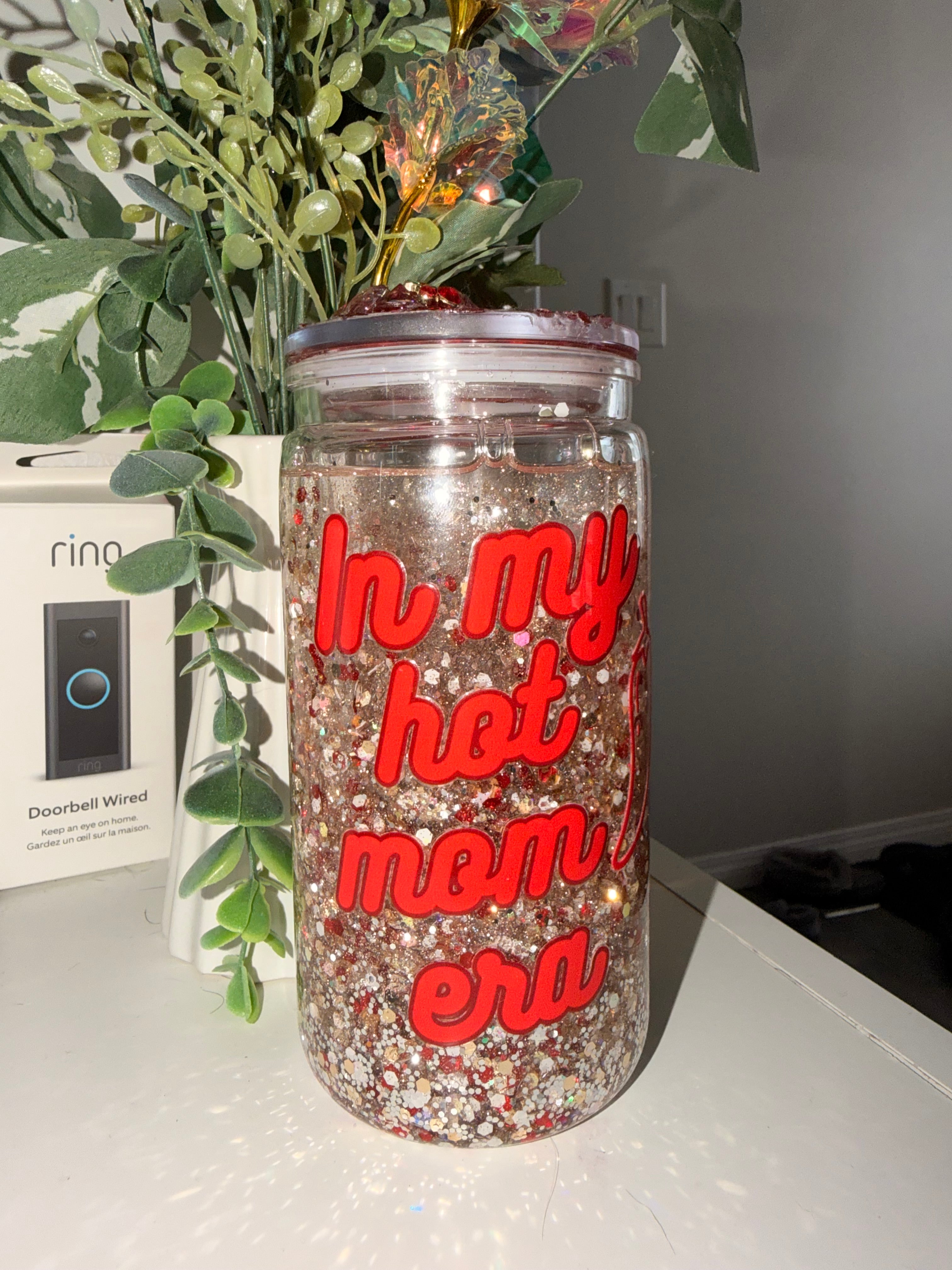 16oz Snowglobe Tumbler -hot mama era