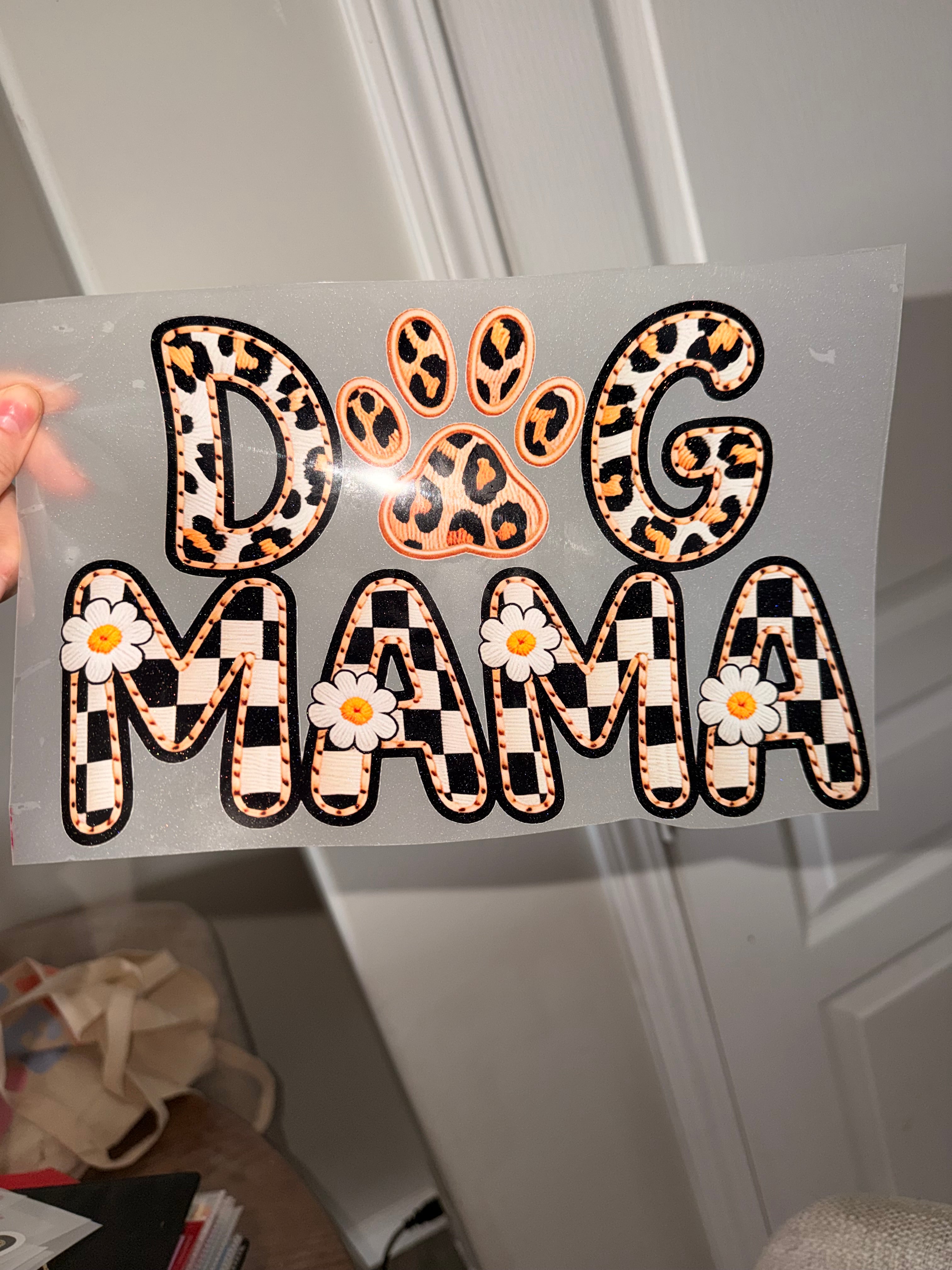 DTF Transfer Add On- Glitter Dog Mama