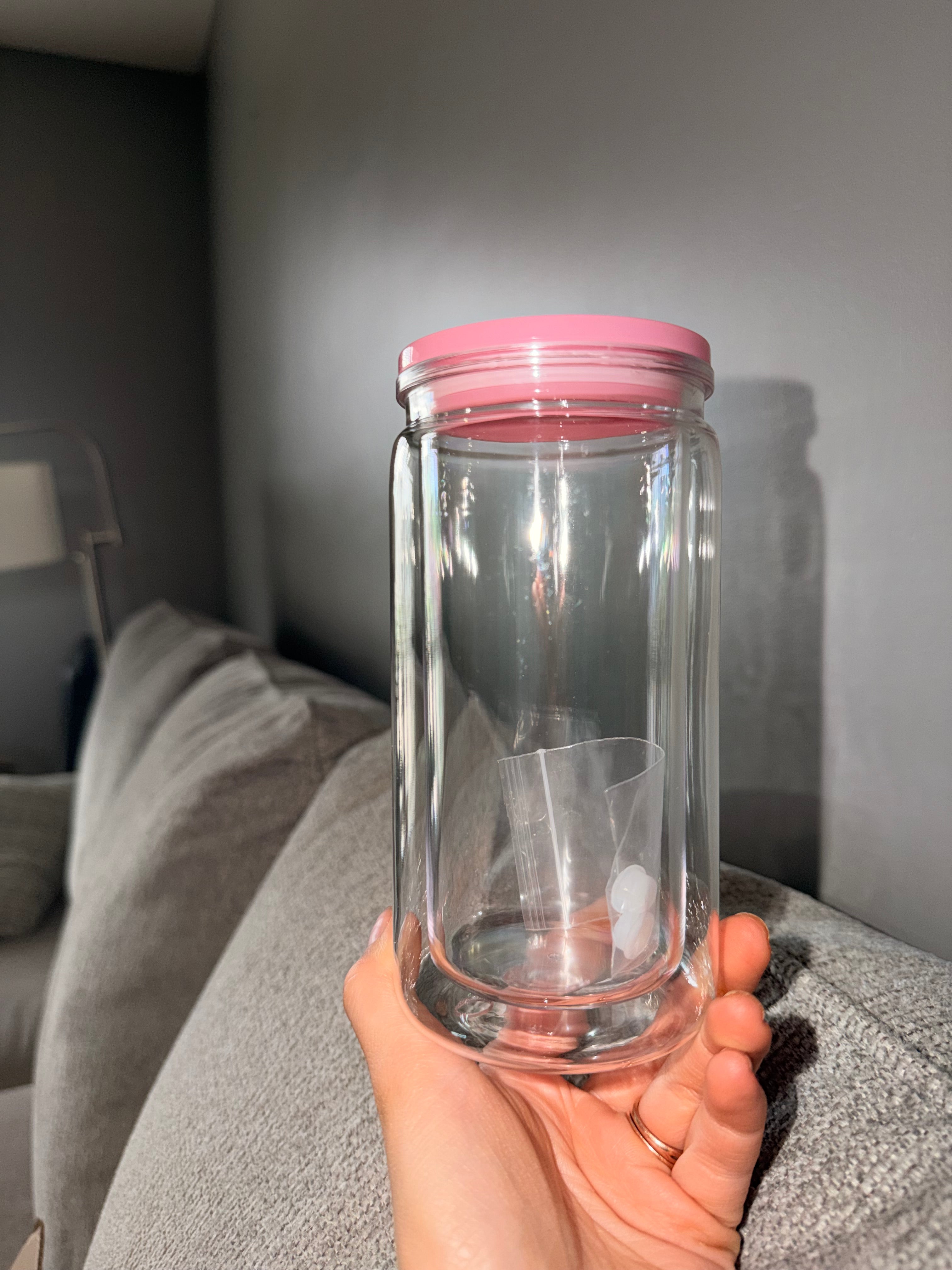 16oz Pink Lid Tumbler - Customizable