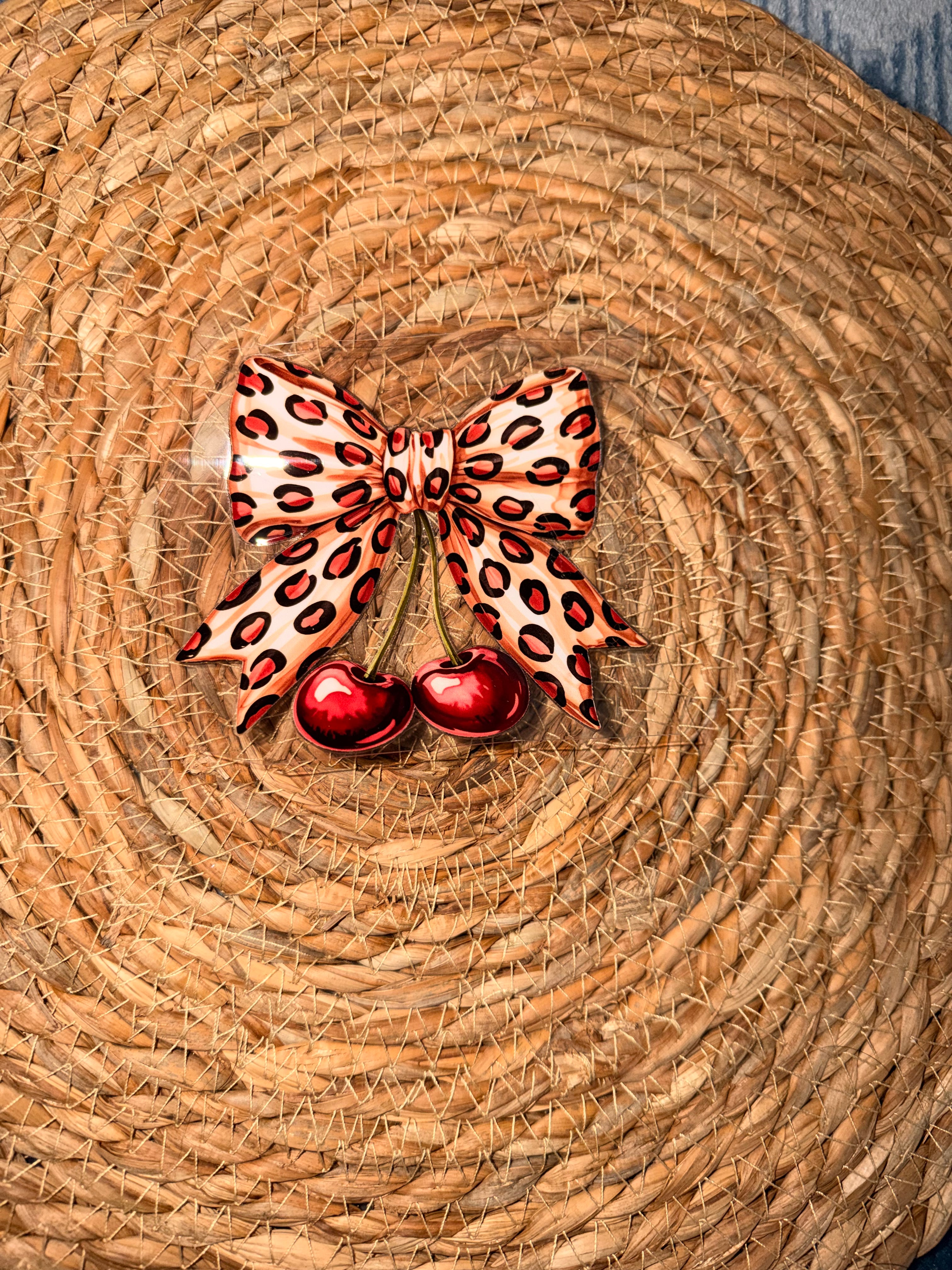 Wraps- Cheetah Print Bow Cherries