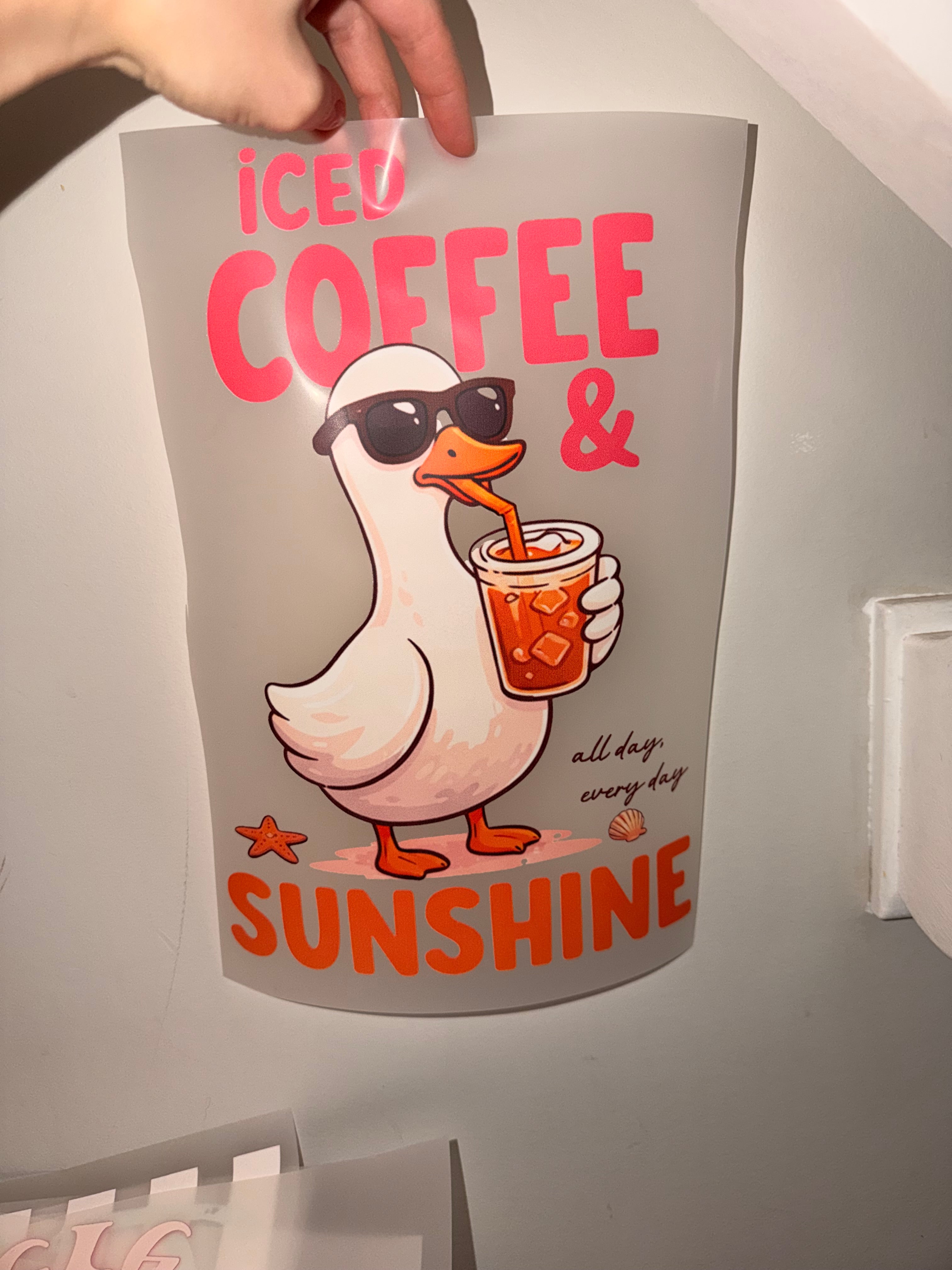 DTF Transfer Add On- Goose Icecoffee & sunshine