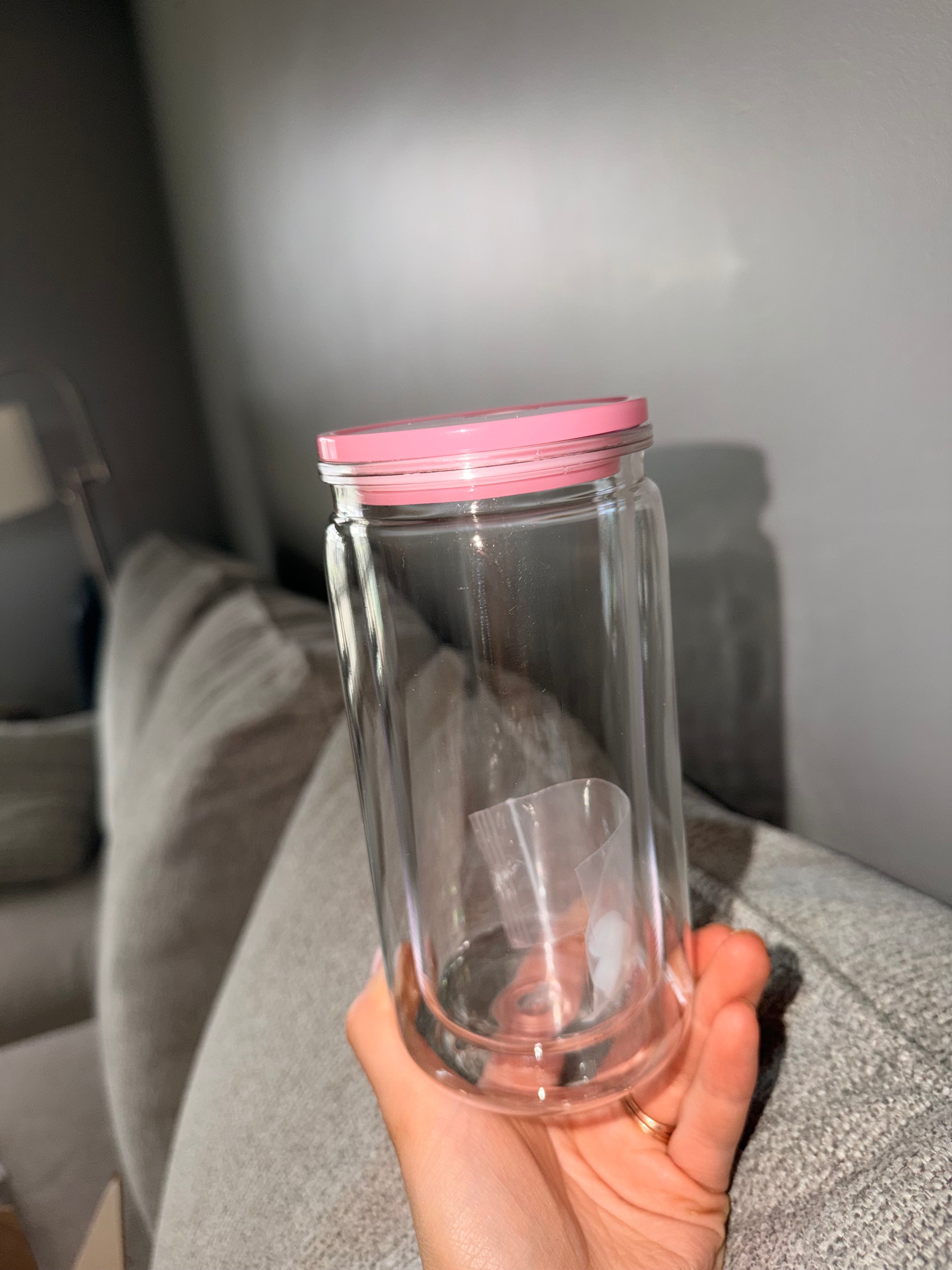 16oz Pink Lid Tumbler - Customizable