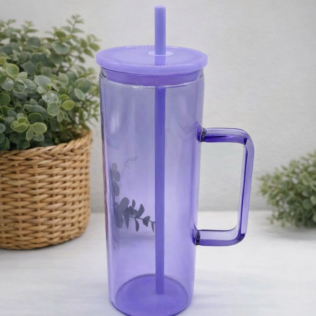 20oz Skinny Glass Tumbler with Handle