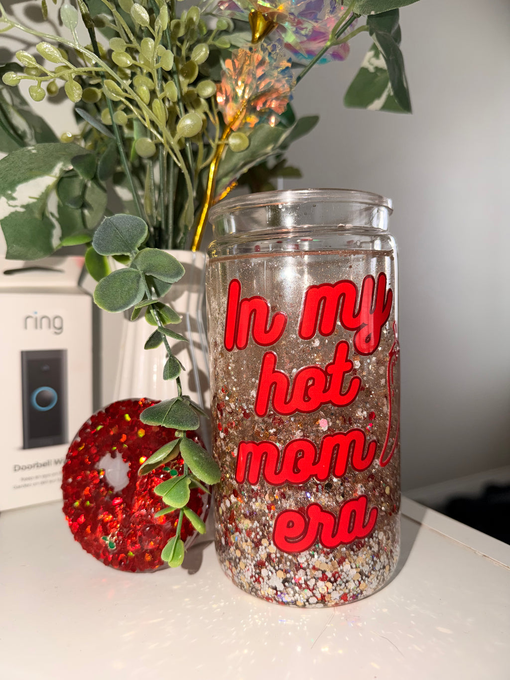 16oz Snowglobe Tumbler -hot mama era