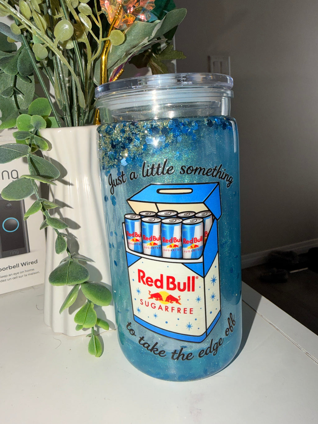 16oz Snowglobe Tumbler- Redbull Zero Sugar