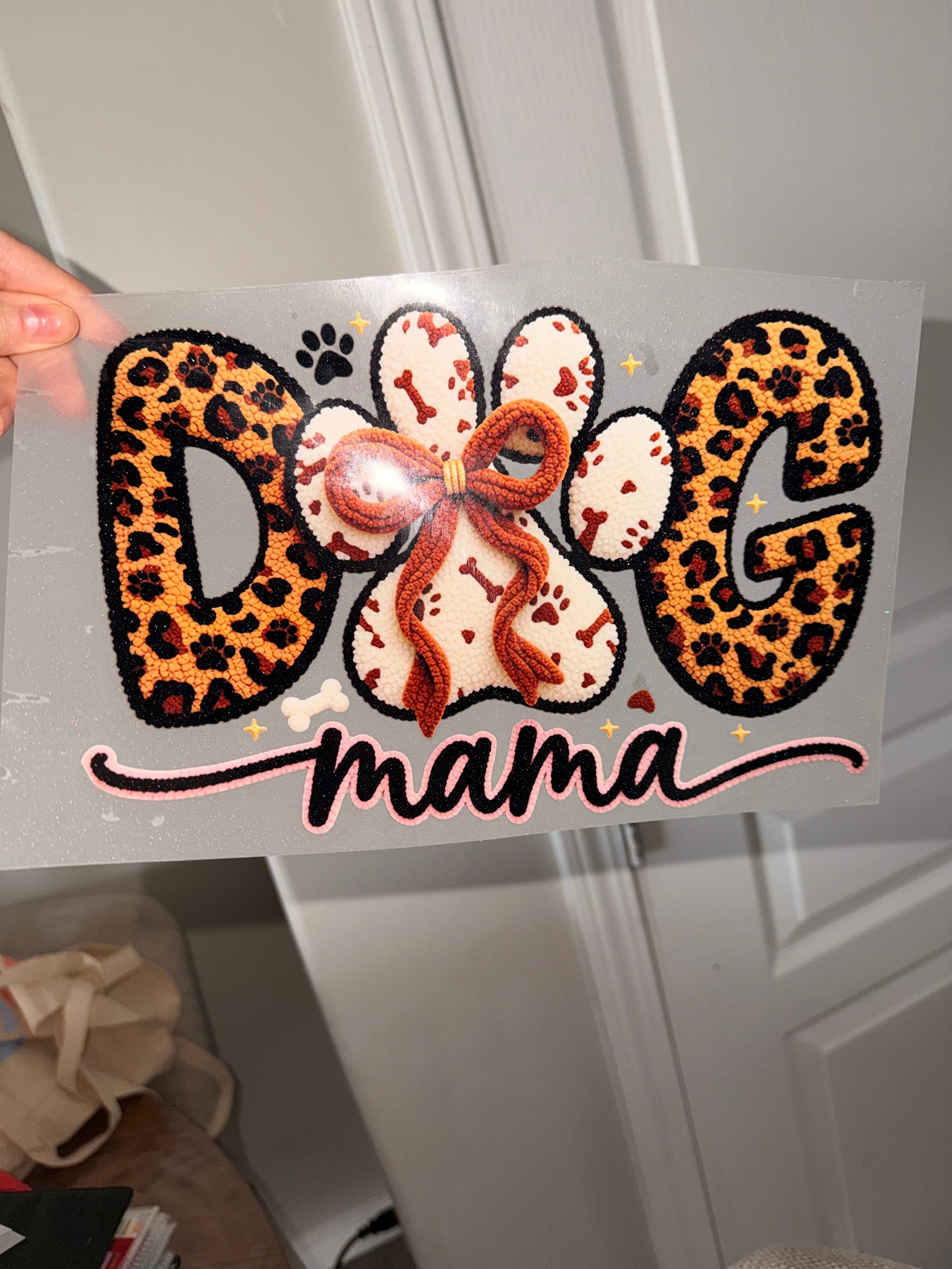 DTF Transfer Add On- Glitter Dog Mama