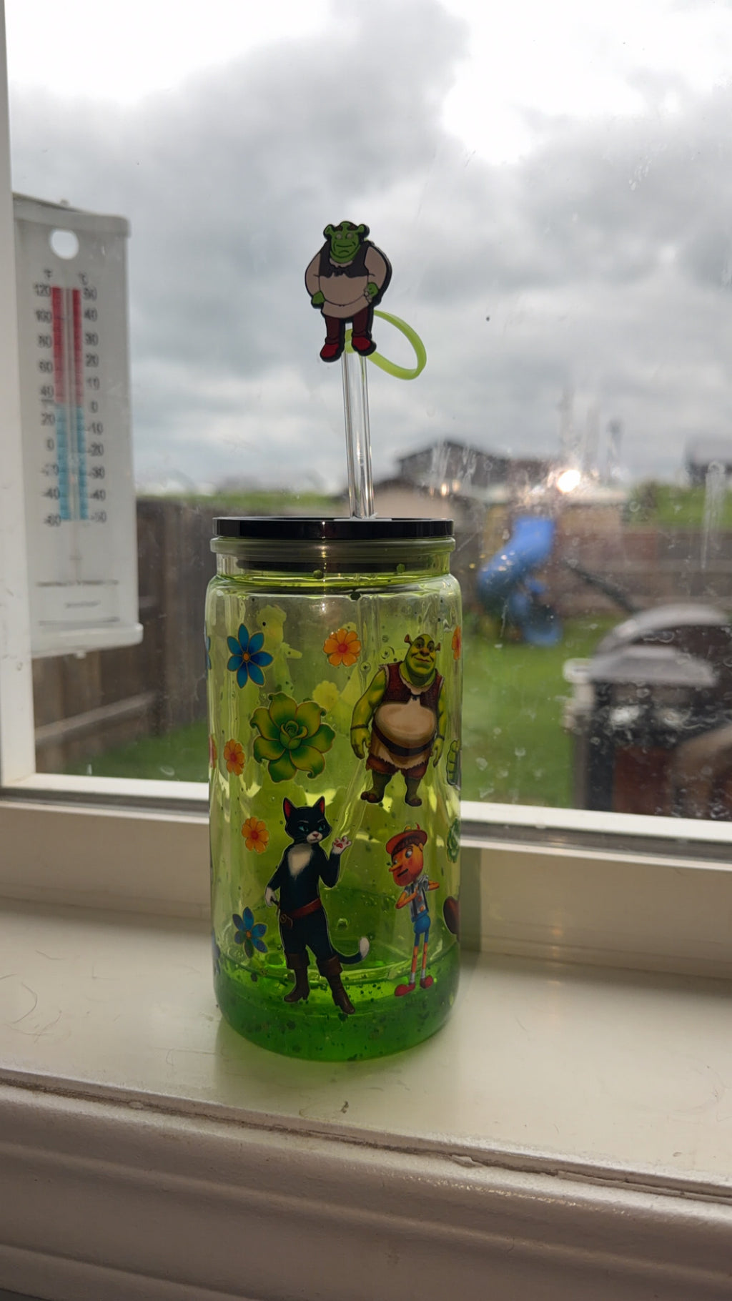16oz Snowglobe Tumbler -Shrek