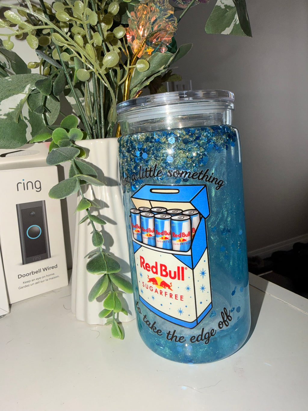 16oz Snowglobe Tumbler- Redbull Zero Sugar