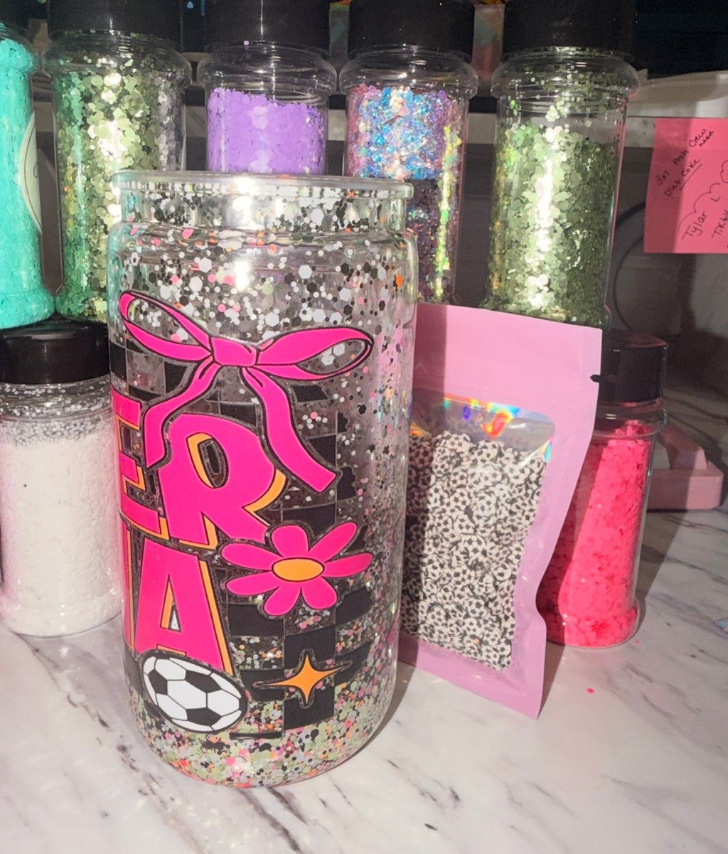 Premade 16oz Soccer Mama Snowglobe Tumbler ⚽️